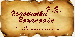 Negovanka Romanović vizit kartica